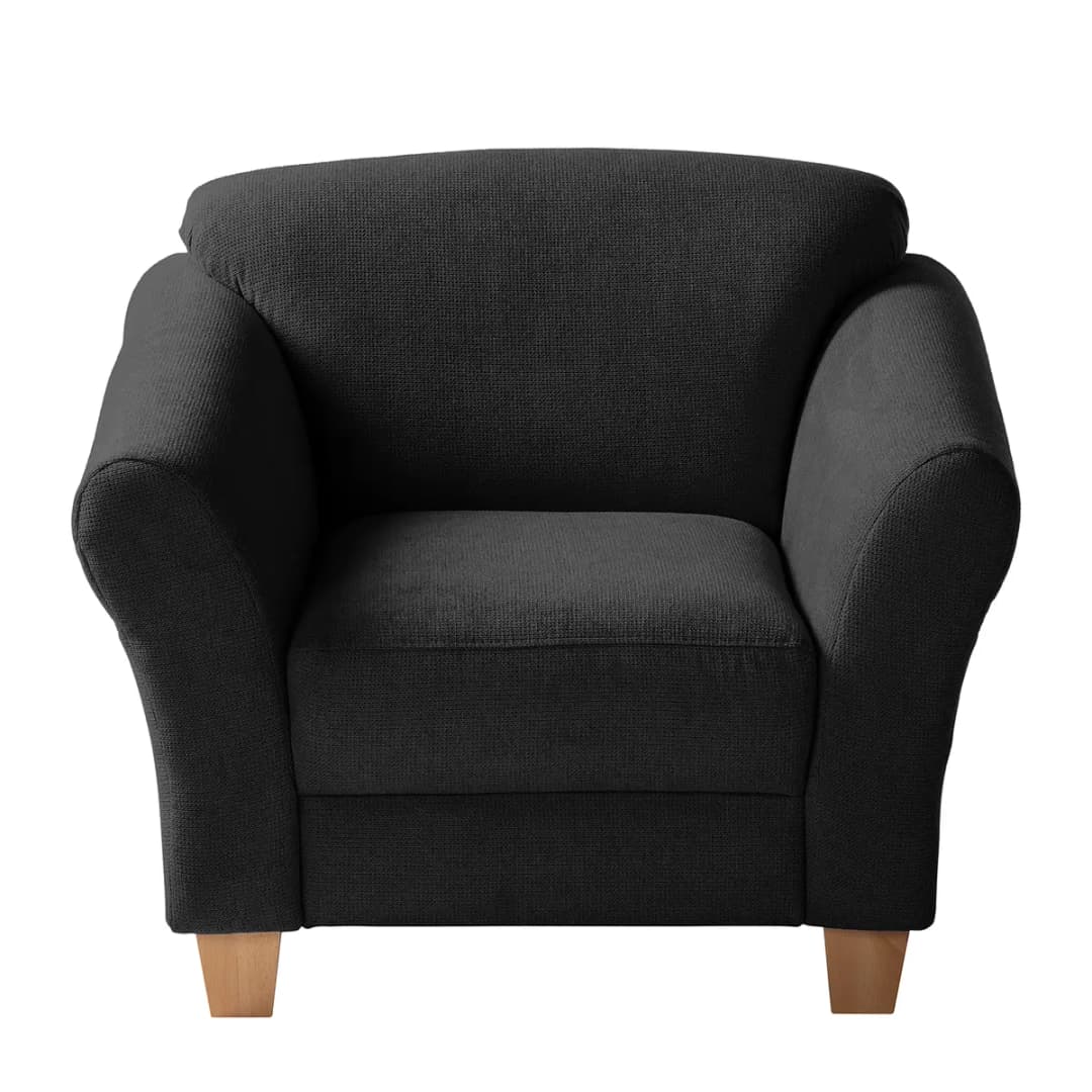 Sessel Webstoff Schwarz/Schwarz | Schwarz
