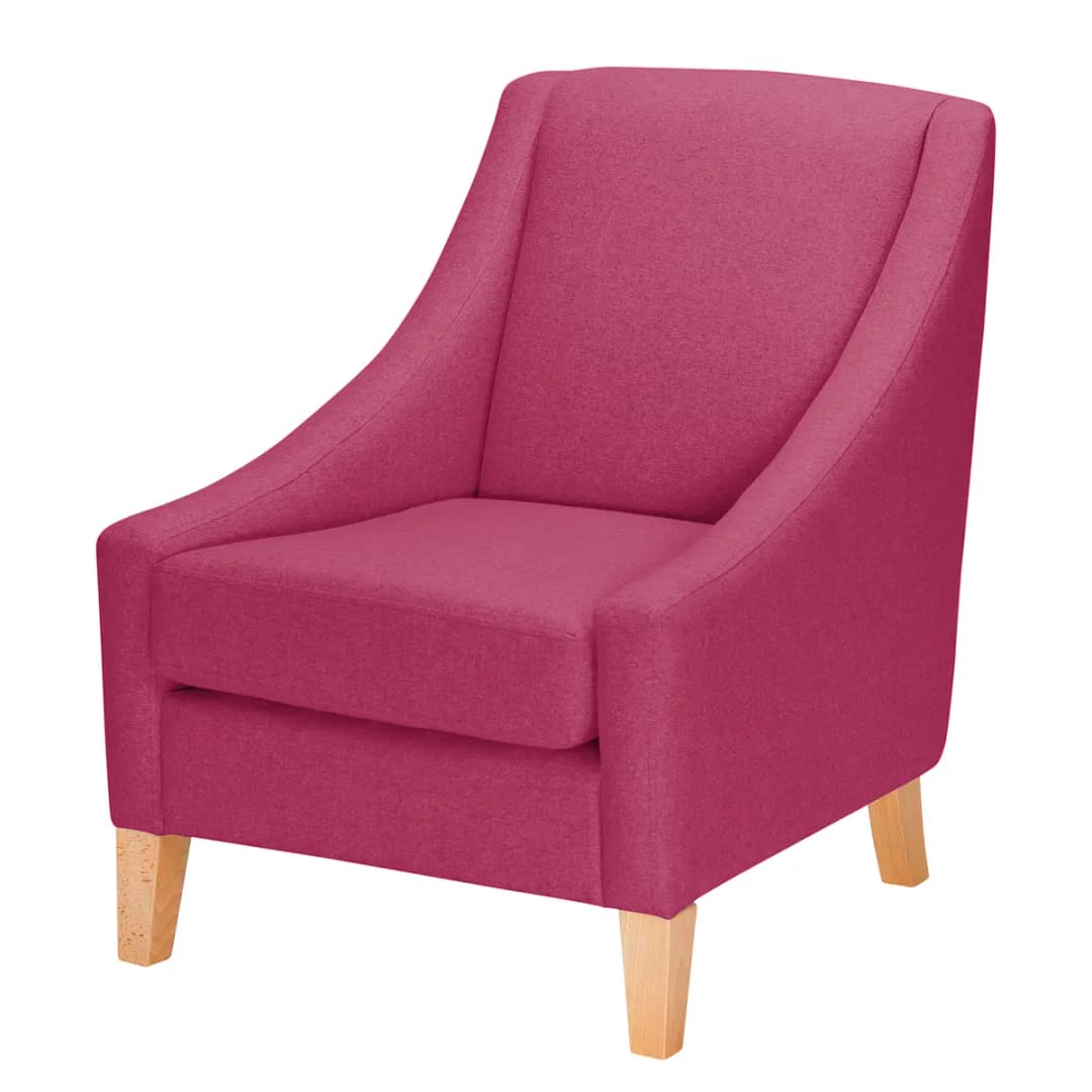 Sessel Gin Gin Filz Pink/Himbeere Webstoff | Rot