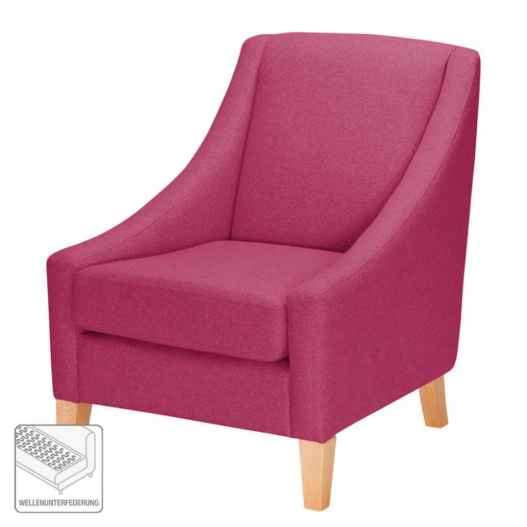 Sessel Gin Gin Filz Pink/Himbeere Webstoff | Rot