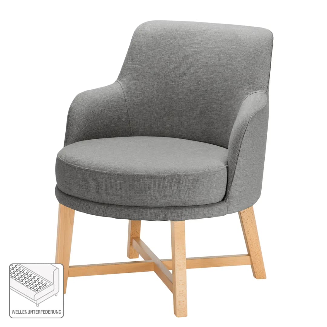 Sessel Siabu Grau/Grau Webstoff | Grau