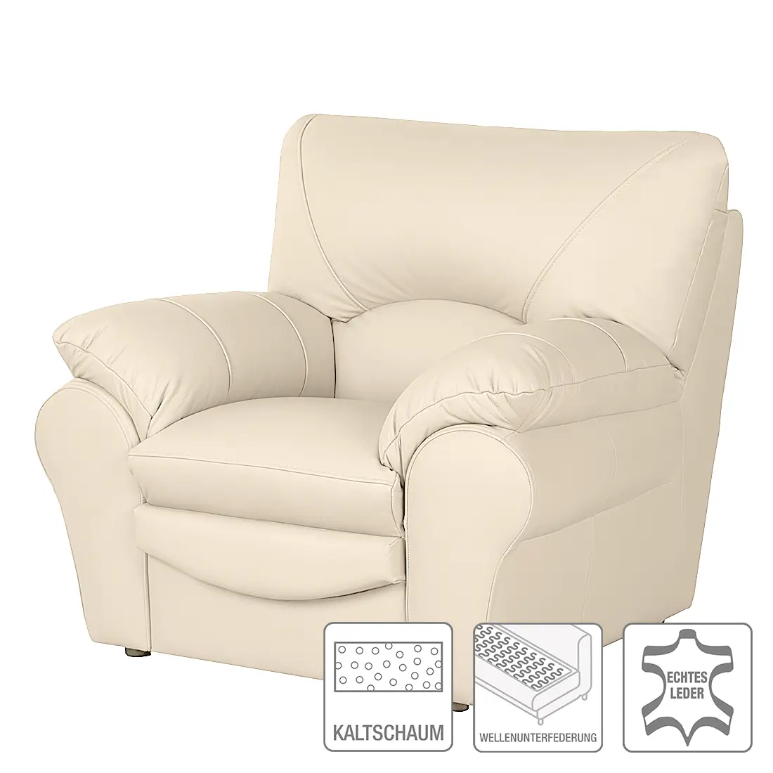 Sessel Echtleder Mabel | Beige
