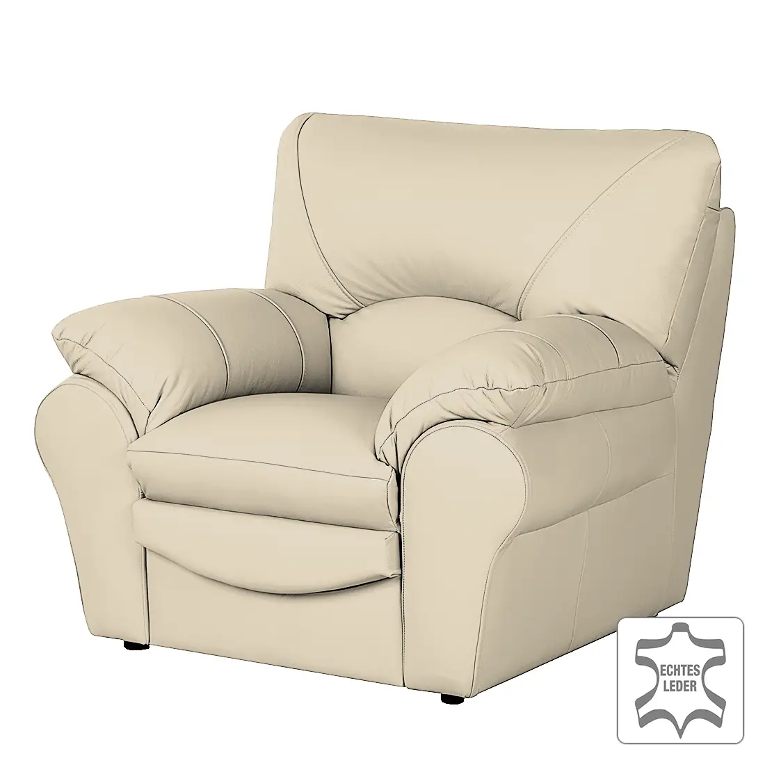 Sessel Echtleder Grau/Taupe | Grau