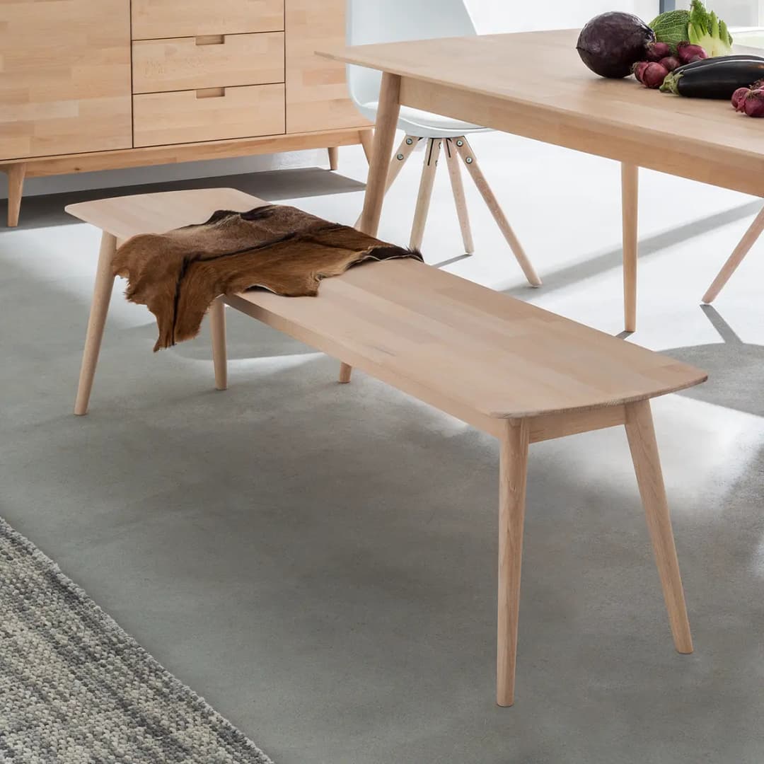 Massive Sitzbank 160cm Beige/Buche Weißöl | Beige