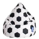 home24 Sitzsack Bean Bag Fussball Weiß/Weiß/Schwarz Webstoff 110cm