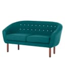 2-Sitzer Sofa Türkis/Petrol Webstoff Tuala | Türkis