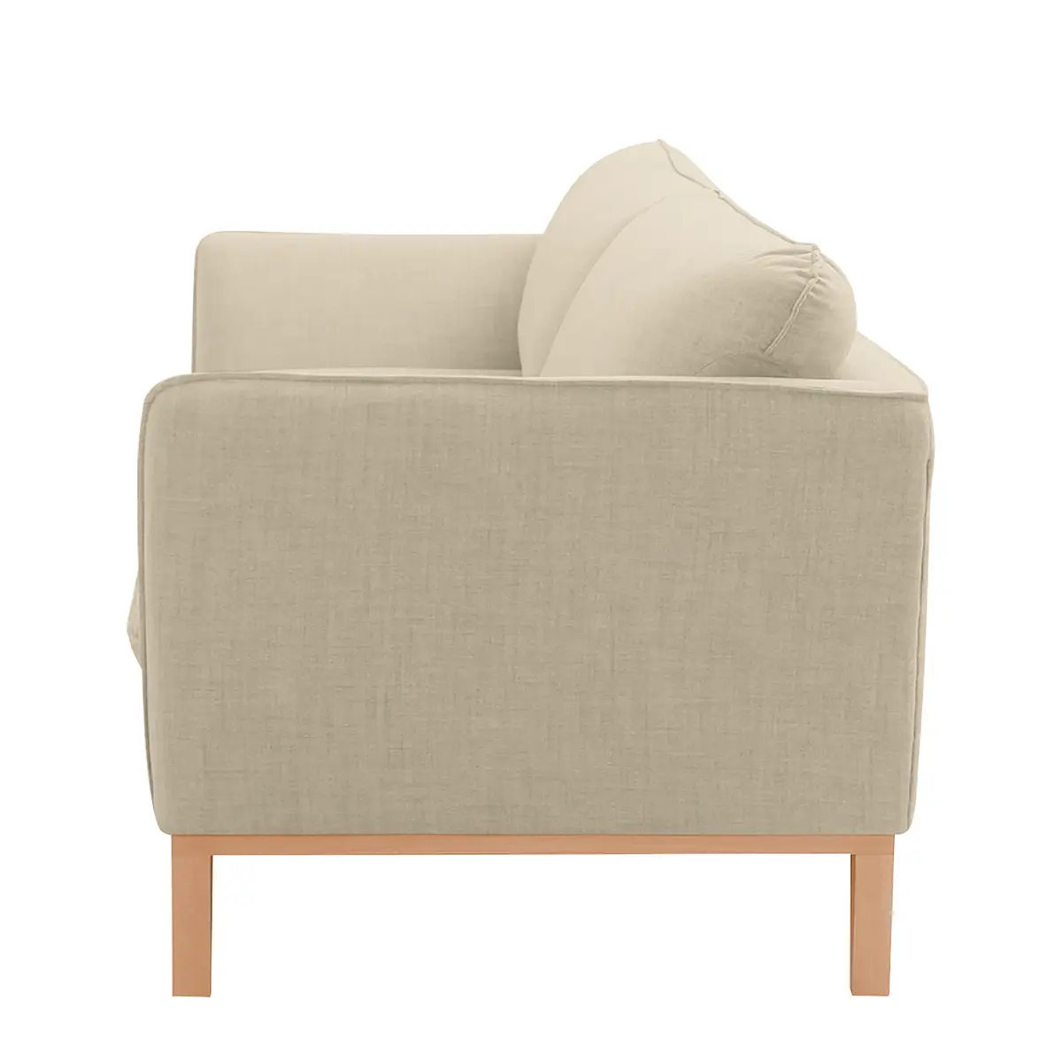 Sofa 2-Sitzer Webstoff Beige/Hellbeige | Beige