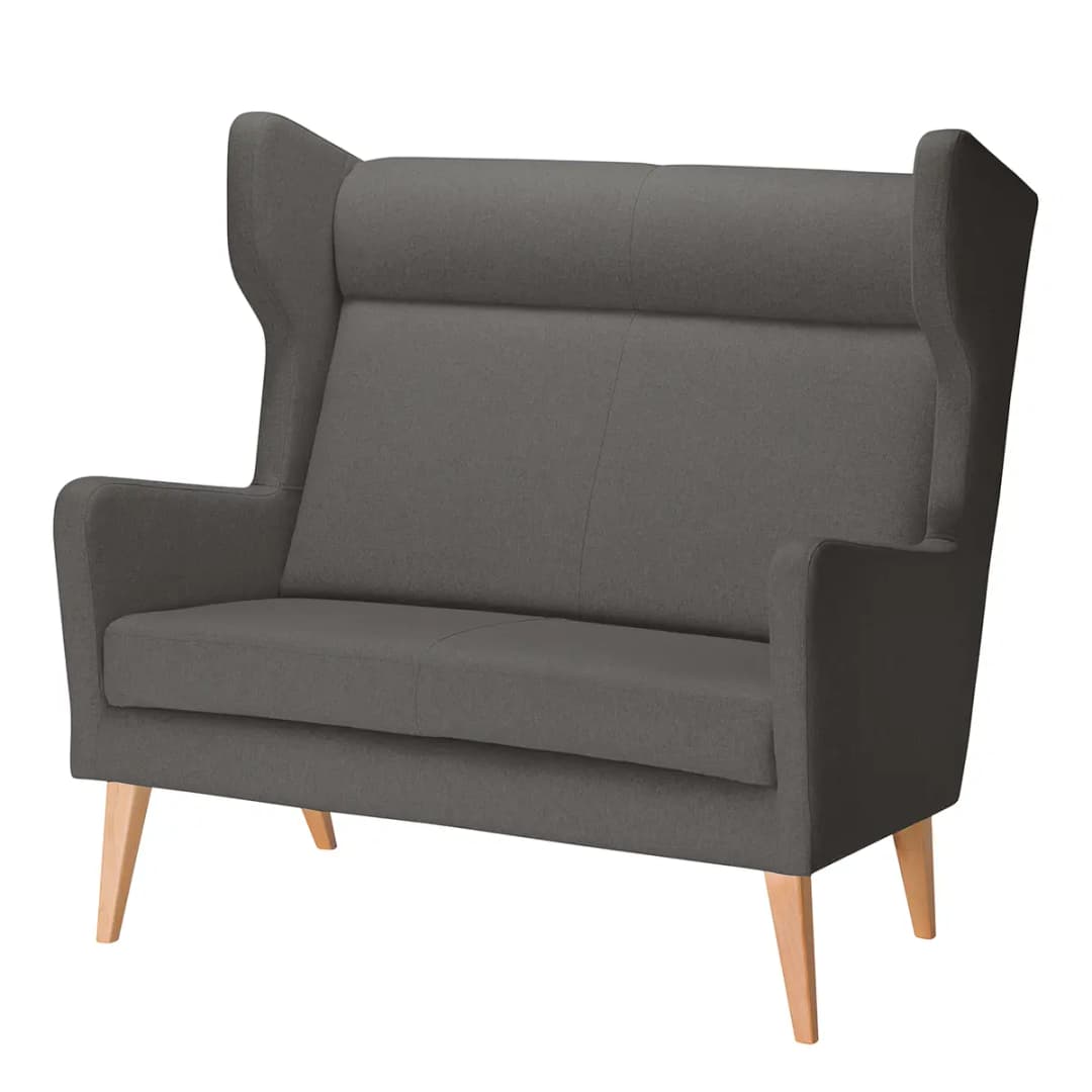 Sofa 2-Sitzer Filz Grau/Dunkelgrau Webstoff | Grau