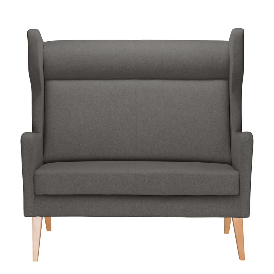 Sofa 2-Sitzer Filz Grau/Dunkelgrau Webstoff | Grau