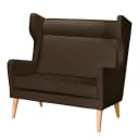 Sofa 2-Sitzer Strukturstoff Braun | Braun