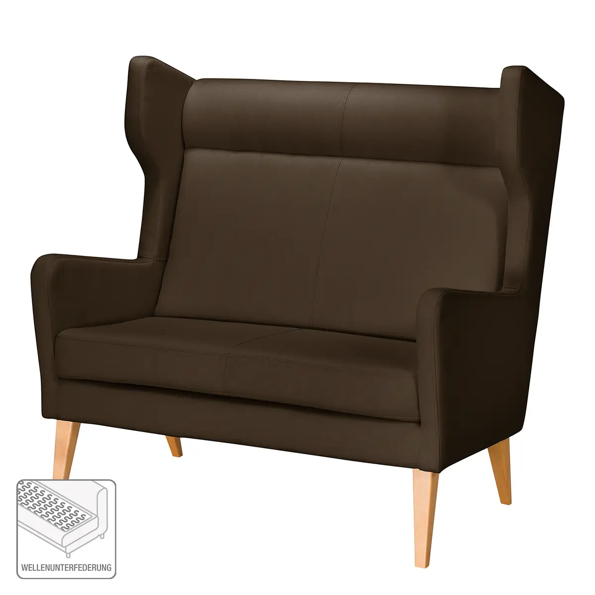 Sofa 2-Sitzer Strukturstoff Braun | Braun
