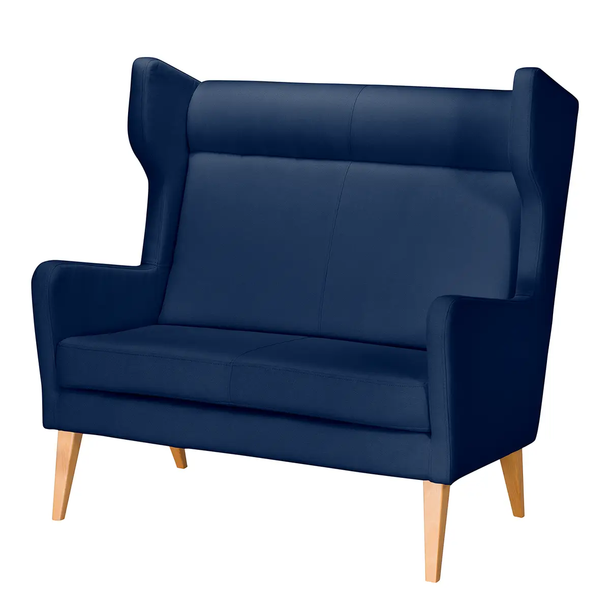 Sofa 2-Sitzer Strukturstoff Blau/Dunkelblau | Blau