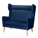 Sofa 2-Sitzer Strukturstoff Blau/Dunkelblau | Blau