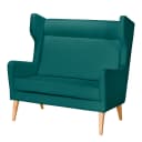 Sofa 2-Sitzer Strukturstoff Blau/Petrol | Blau