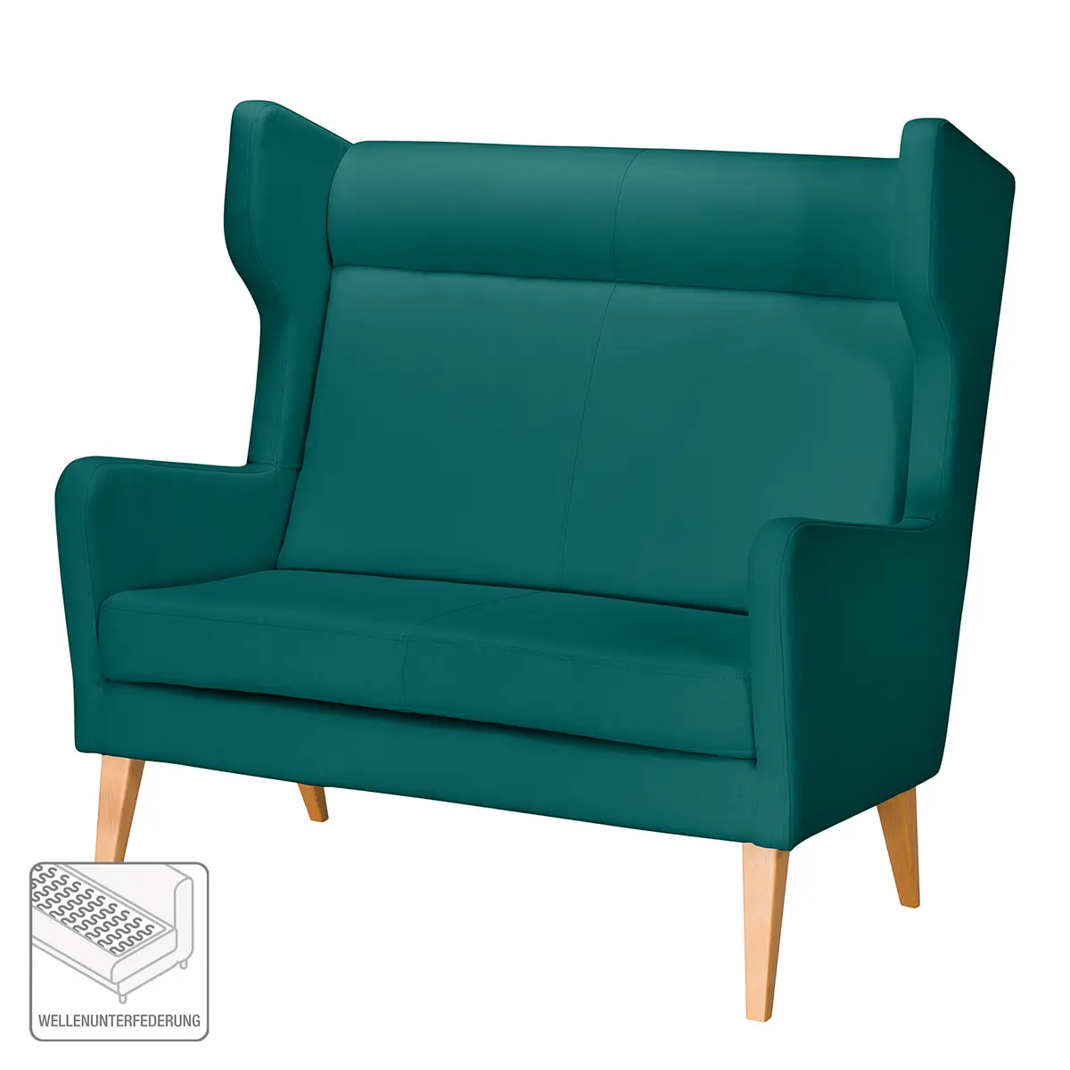 Sofa 2-Sitzer Strukturstoff Blau/Petrol | Blau