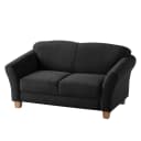 Sofa 2-Sitzer Webstoff Schwarz | Schwarz