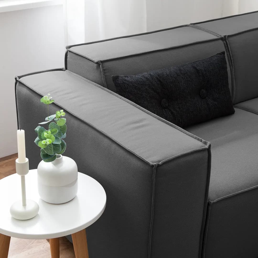 2-Sitzer Sofa Grau/Anthrazit Webstoff Osta | Grau