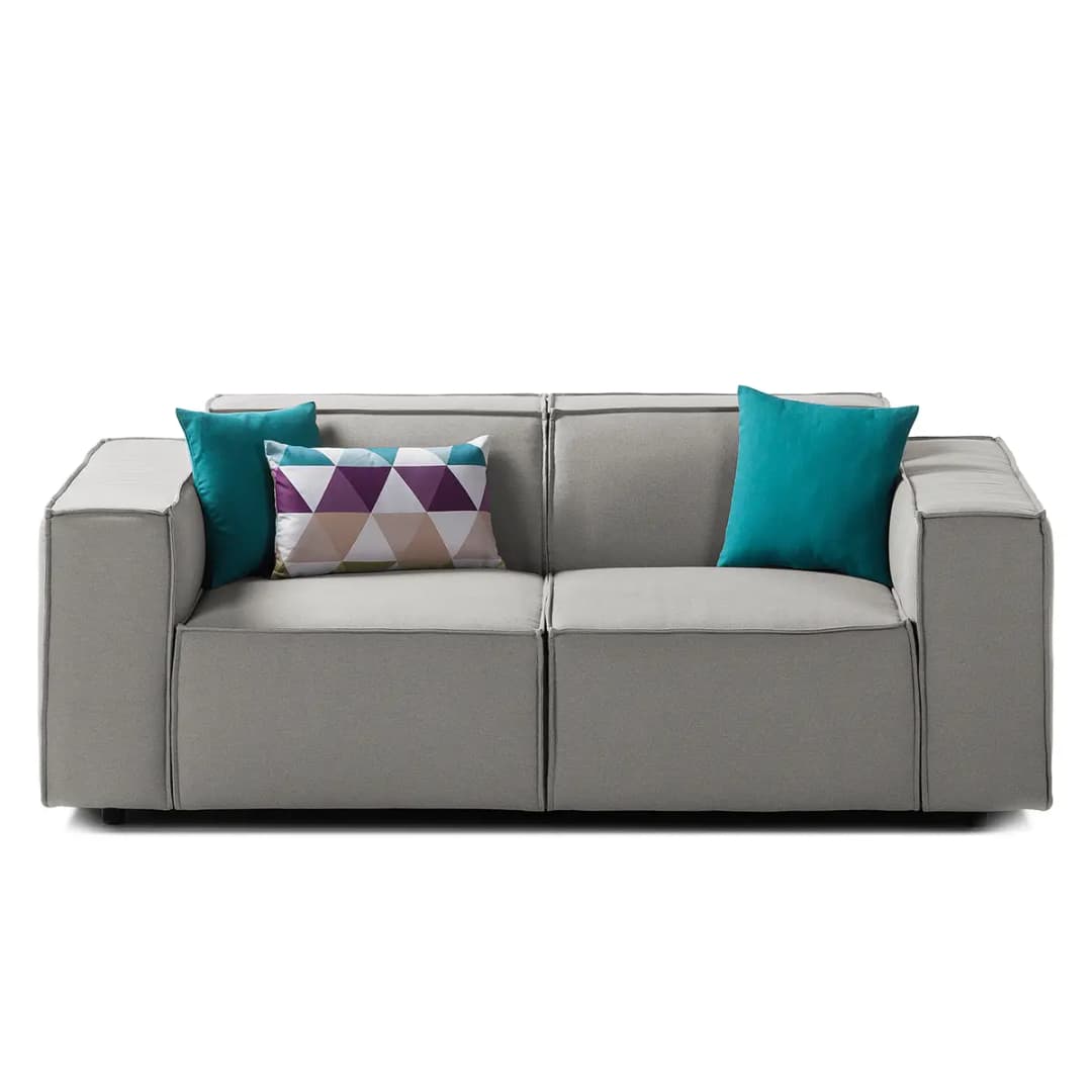 2-Sitzer Sofa Grau/Graubraun Webstoff Osta | Braun