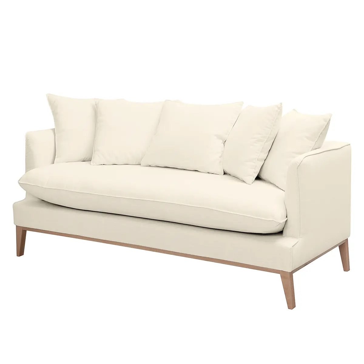 Sofa 3-Sitzer Webstoff Weiß Stoff Moretey | Weiß