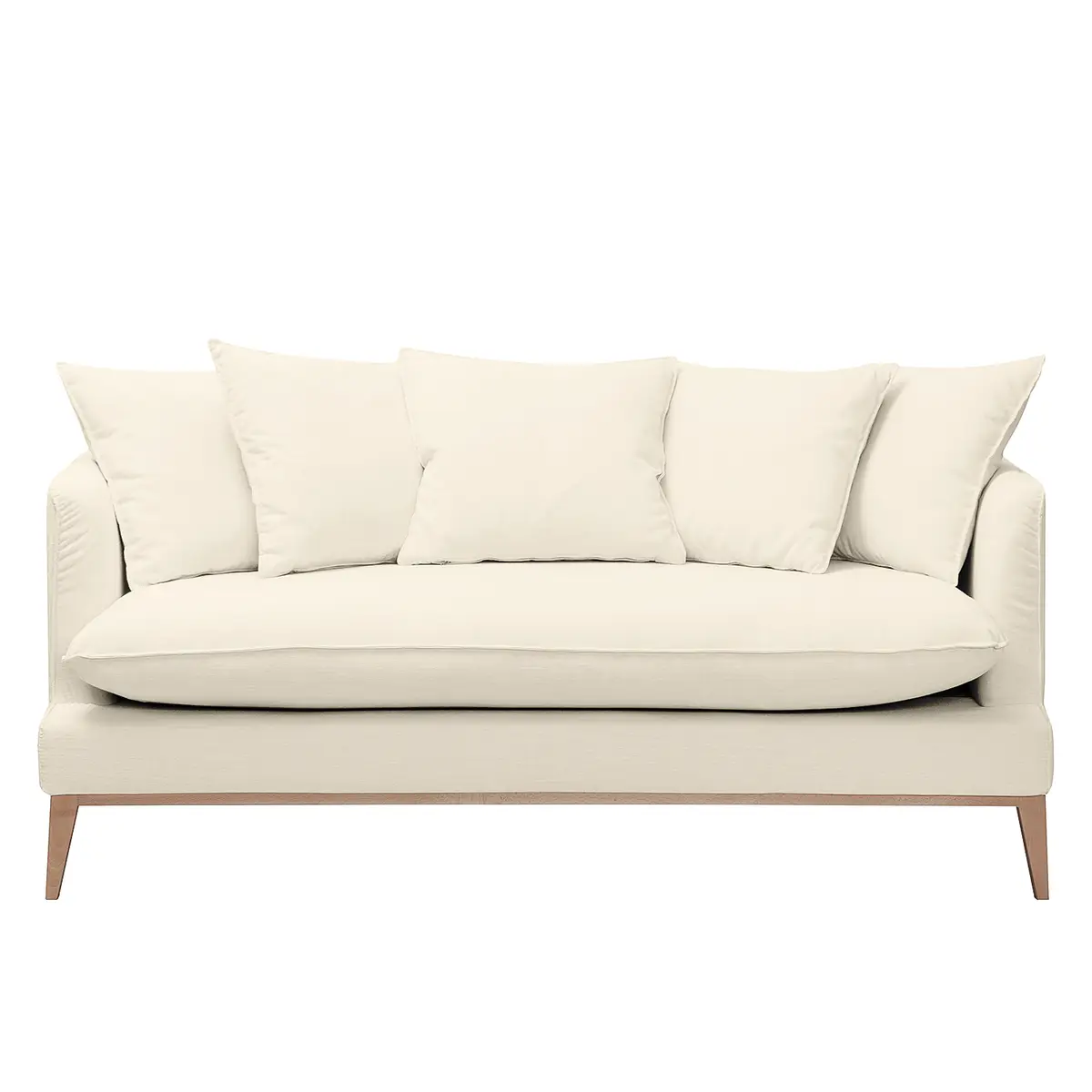 Sofa 3-Sitzer Webstoff Weiß Stoff Moretey | Weiß