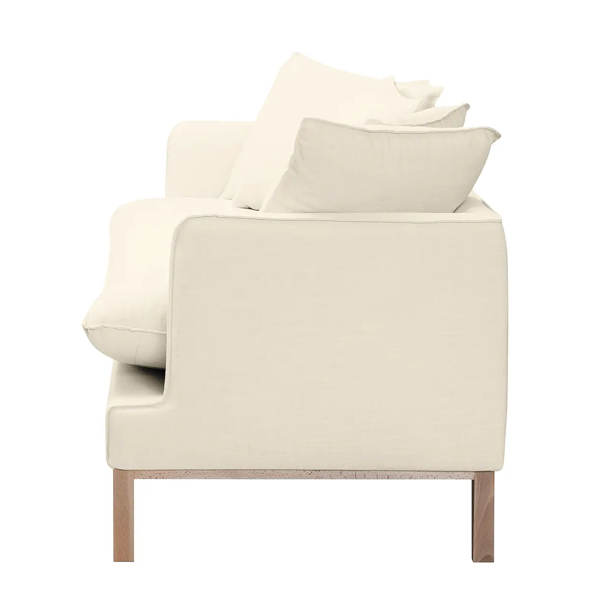 Sofa 3-Sitzer Webstoff Weiß Stoff Moretey | Weiß