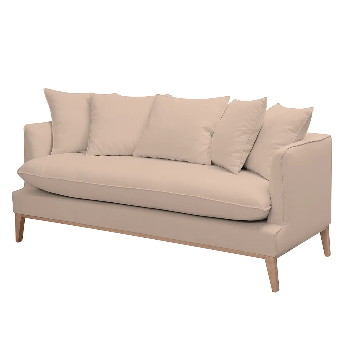 Sofa 3-Sitzer Webstoff Pink Stoff Moretey | Rosa