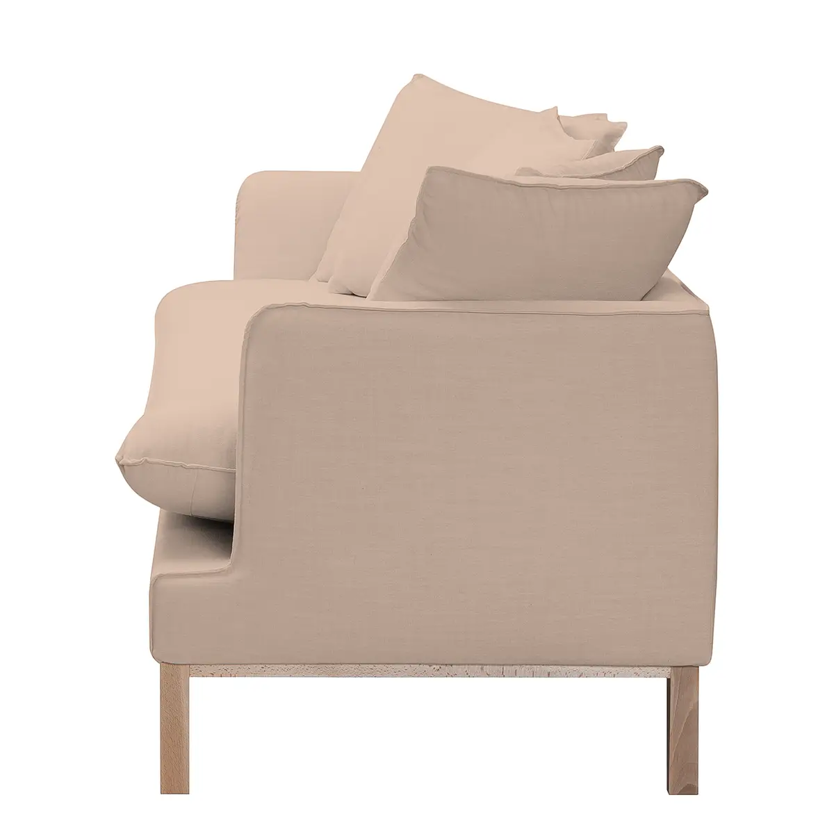 Sofa 3-Sitzer Webstoff Pink Stoff Moretey | Rosa