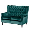 2-Sitzer Sofa Blau/Petrol Samt Gala | Blau