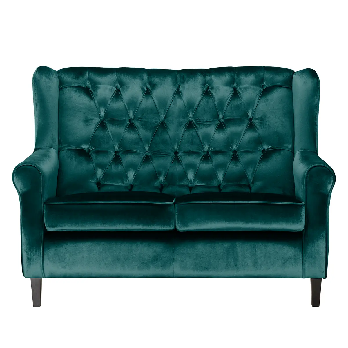2-Sitzer Sofa Blau/Petrol Samt Gala | Blau