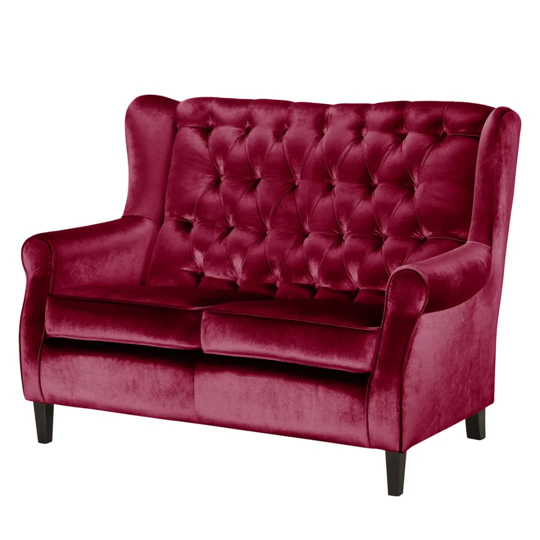 2-Sitzer Sofa Rot/Rot Samt Gala | Rot