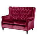 2-Sitzer Sofa Rot/Rot Samt Gala | Rot