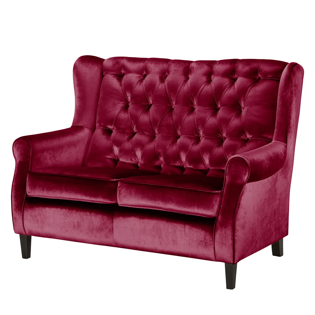 2-Sitzer Sofa Rot/Rot Samt Gala | Rot