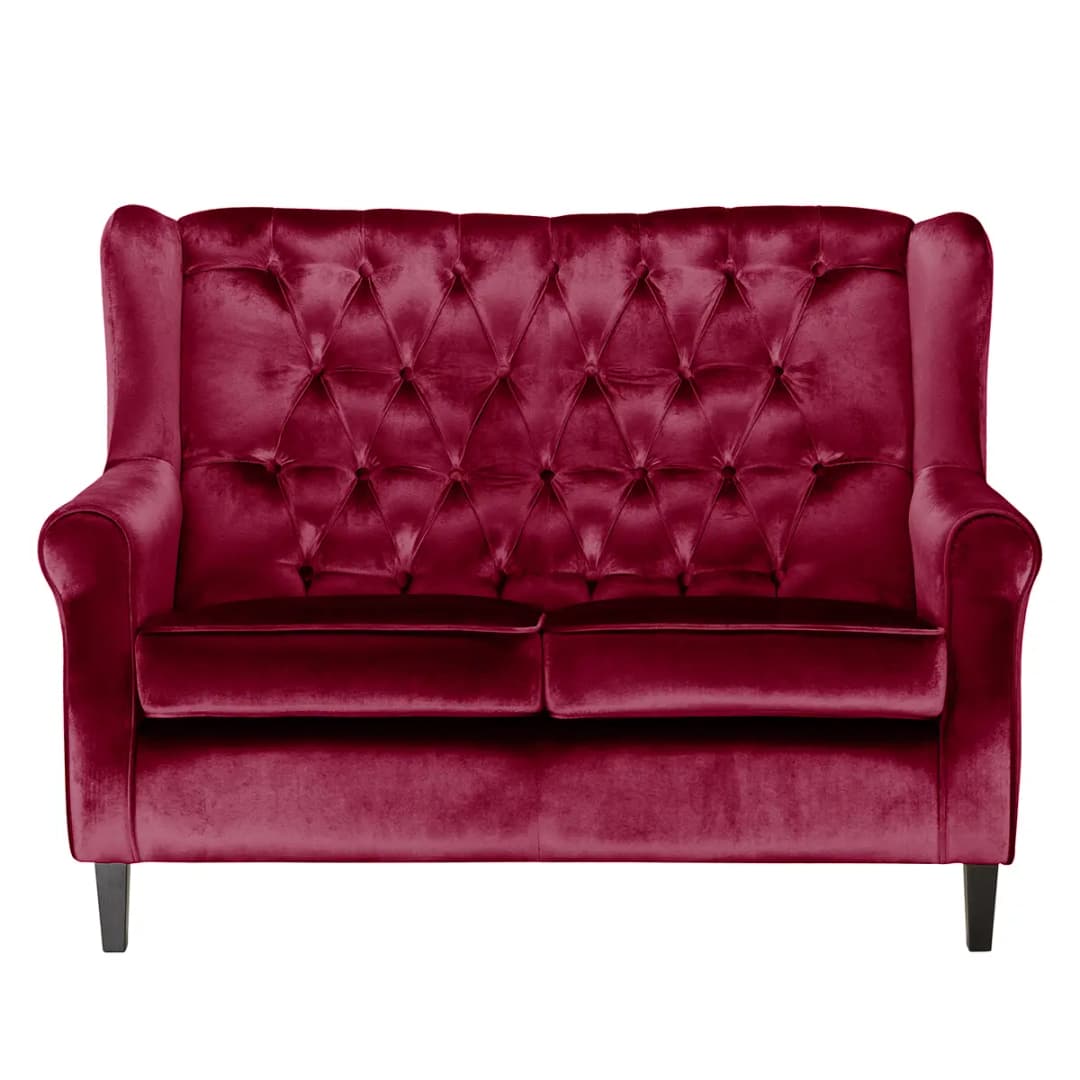 2-Sitzer Sofa Rot/Rot Samt Gala | Rot