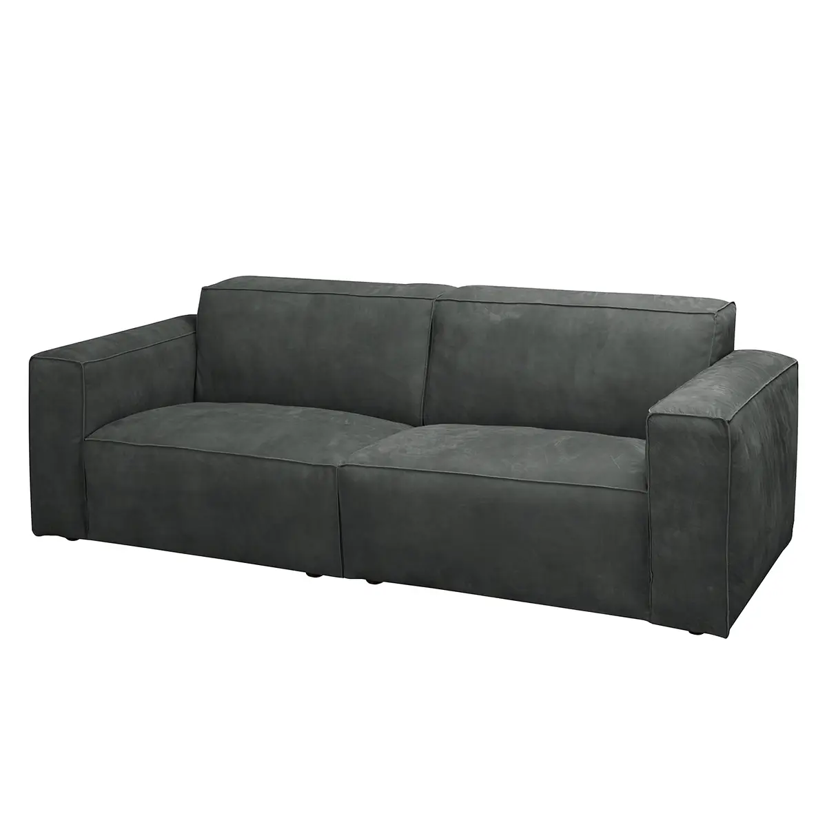 3-Sitzer Sofa Grau/Anthrazit Echtleder Kena | Grau