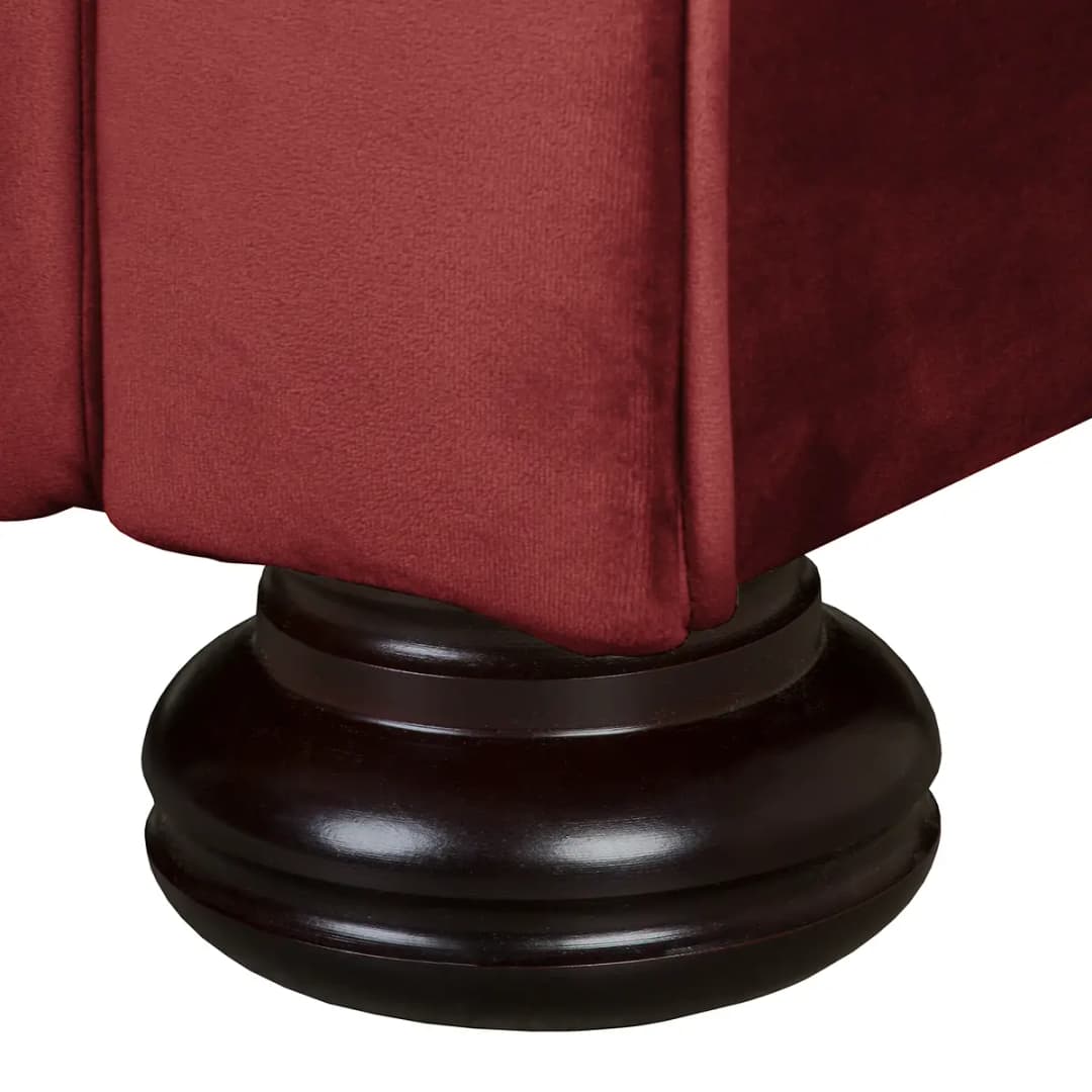 Sofa 3-Sitzer Rot/Rot Samt | Rot