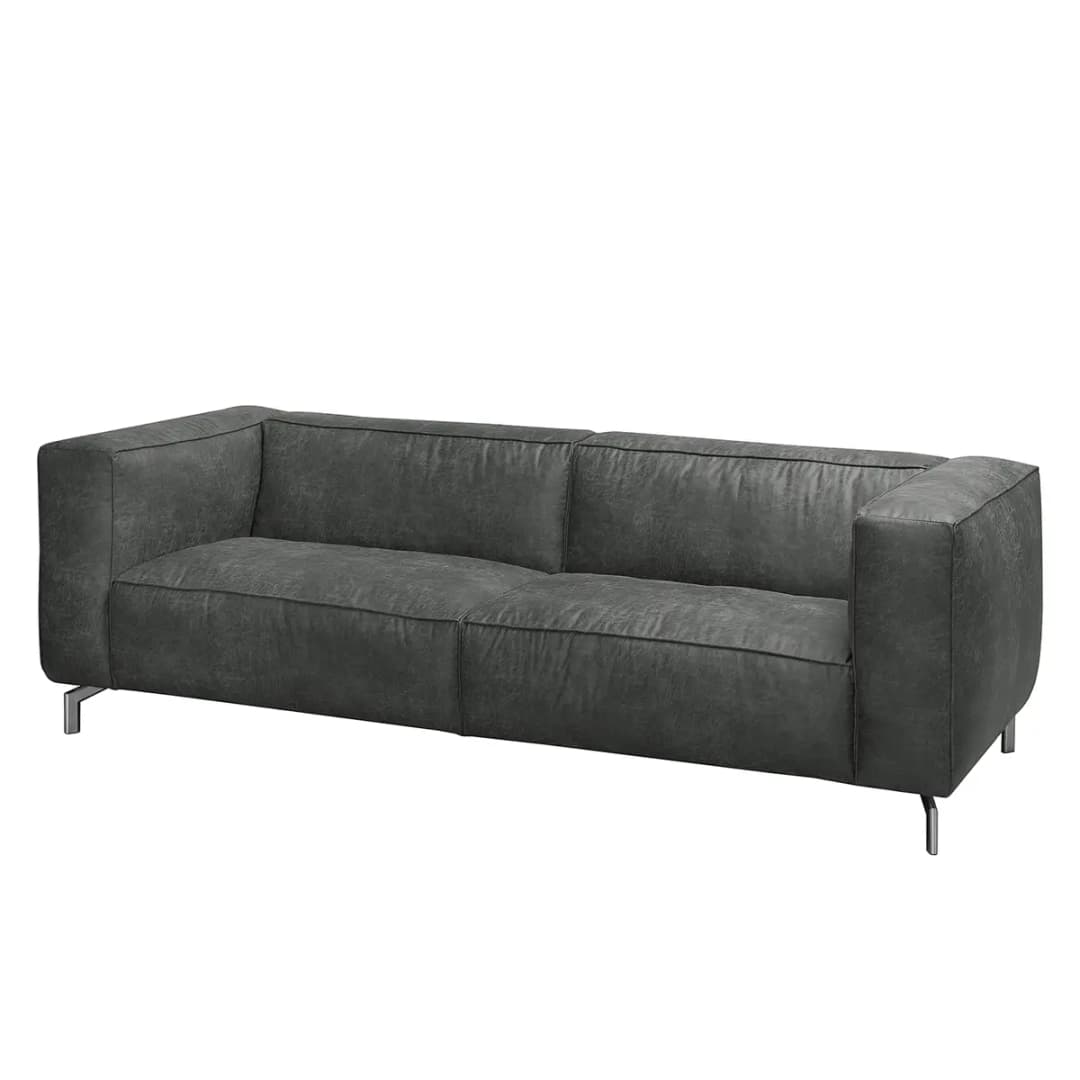 Sofa 3-Sitzer Antiklederlook Grau | Grau