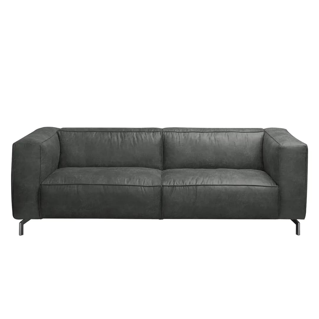 Sofa 3-Sitzer Antiklederlook Grau | Grau