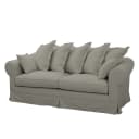 Sofa 3-Sitzer Webstoff Grau/Matt Sandgrau | Grau