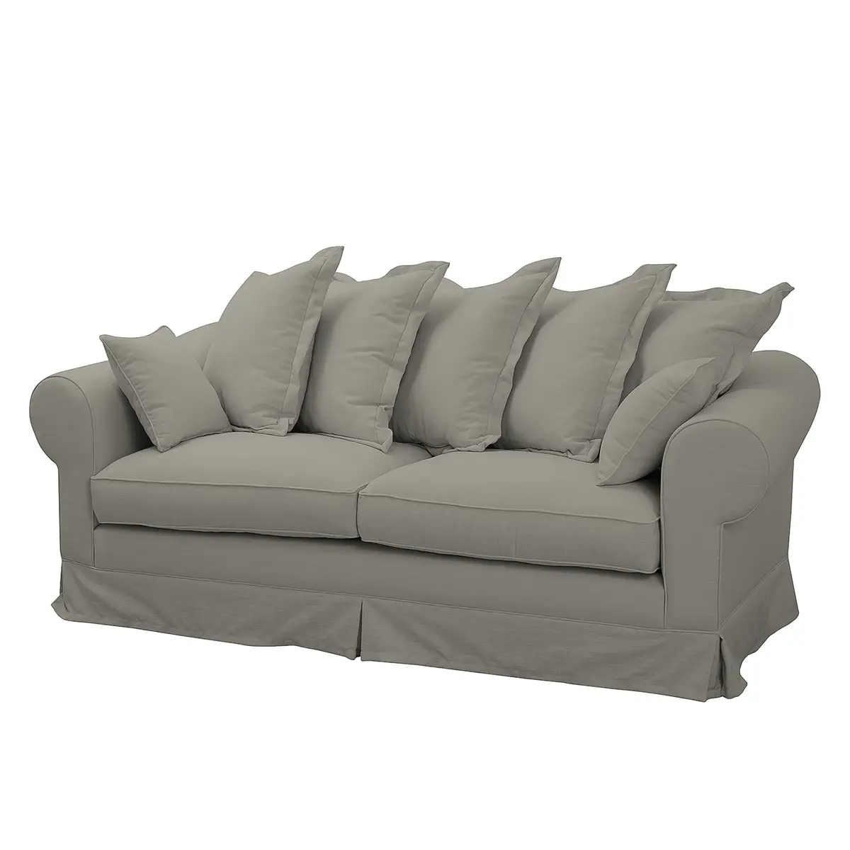 Sofa 3-Sitzer Webstoff Grau/Matt Sandgrau | Grau