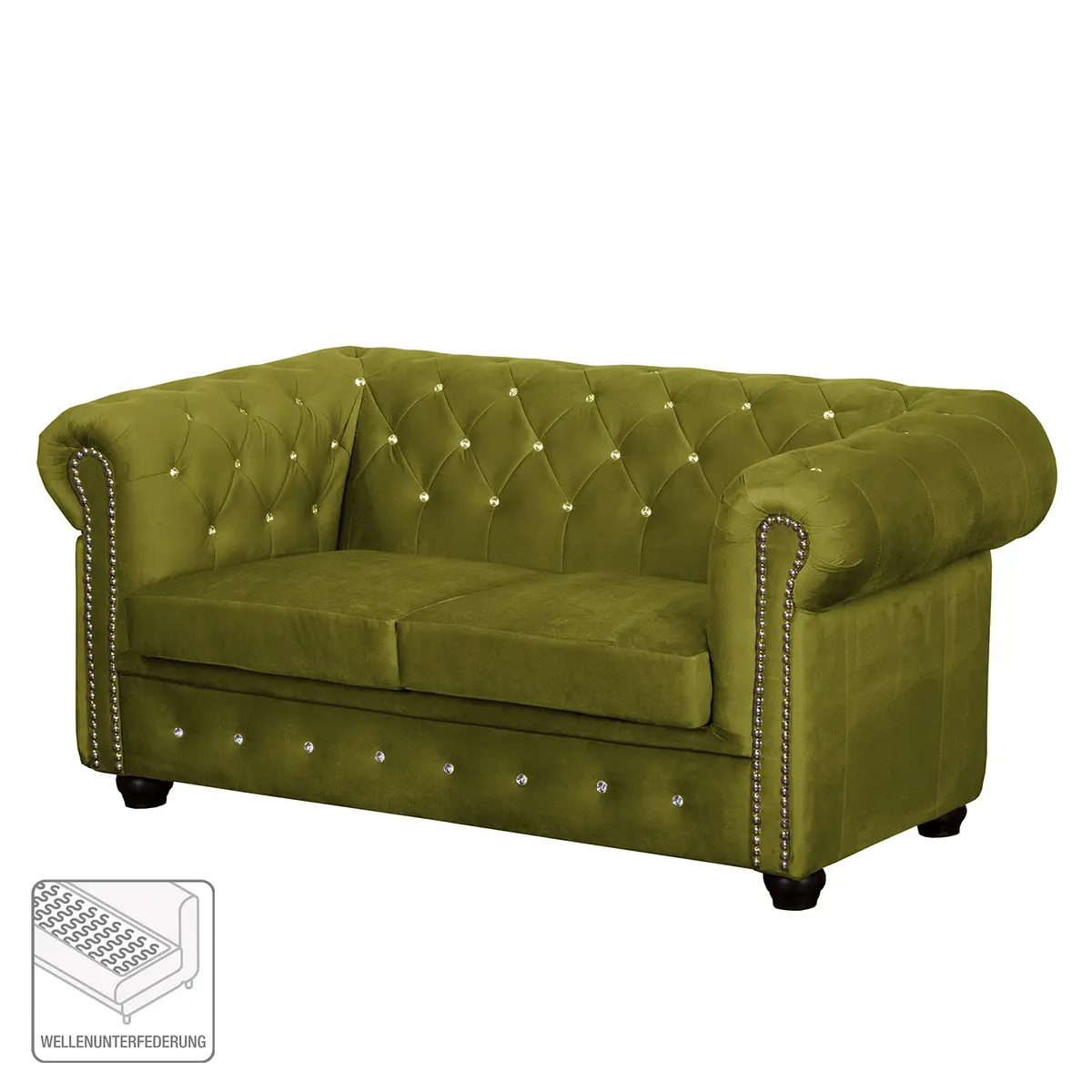 home24 Sofa I 2-Sitzer | Grün