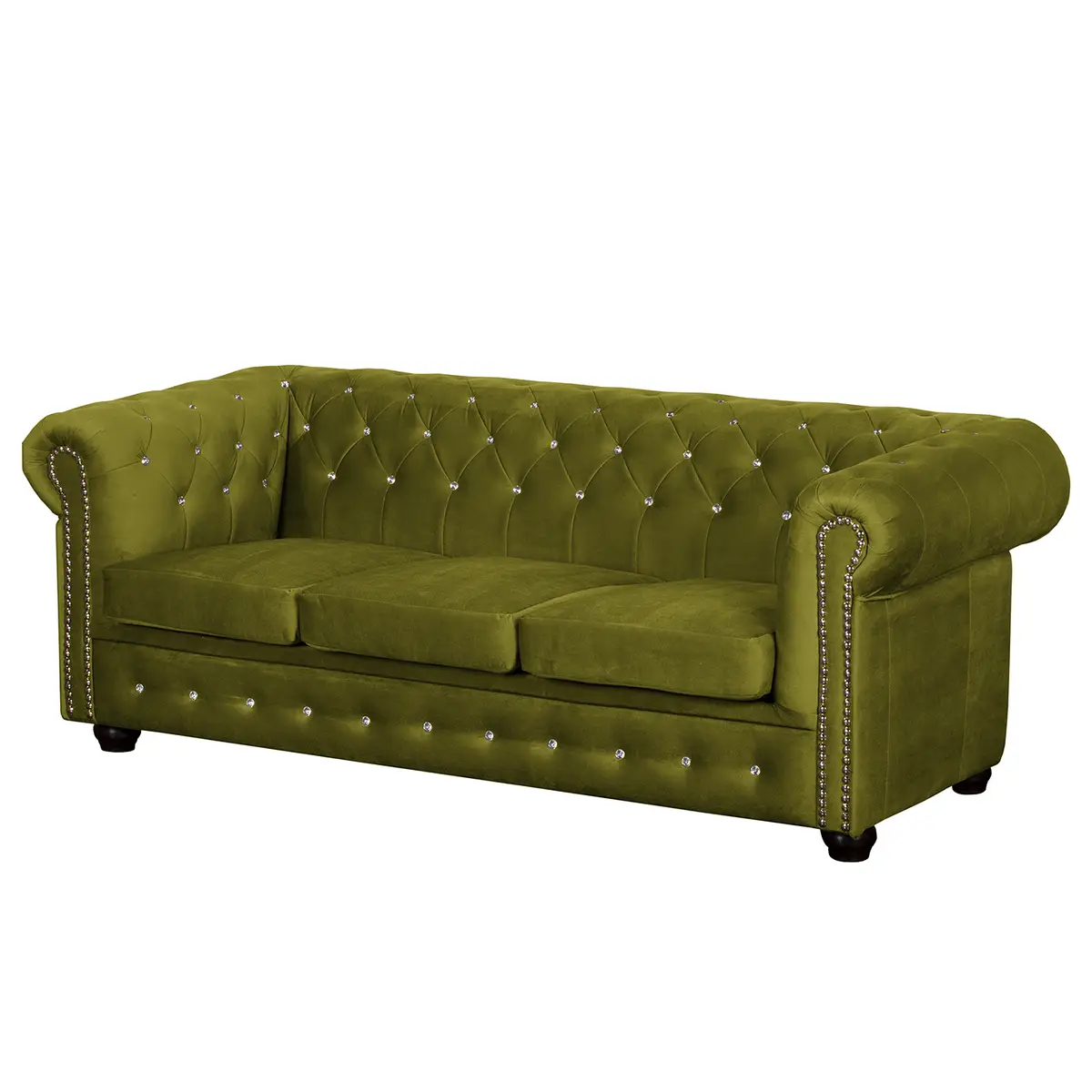 Sofa I 3-Sitzer Microfaser Grün/Pistaziengrün Webstoff | Grün