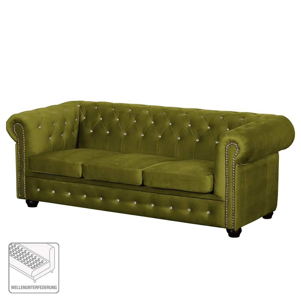 Sofa I 3-Sitzer Microfaser Grün/Pistaziengrün Webstoff | Grün