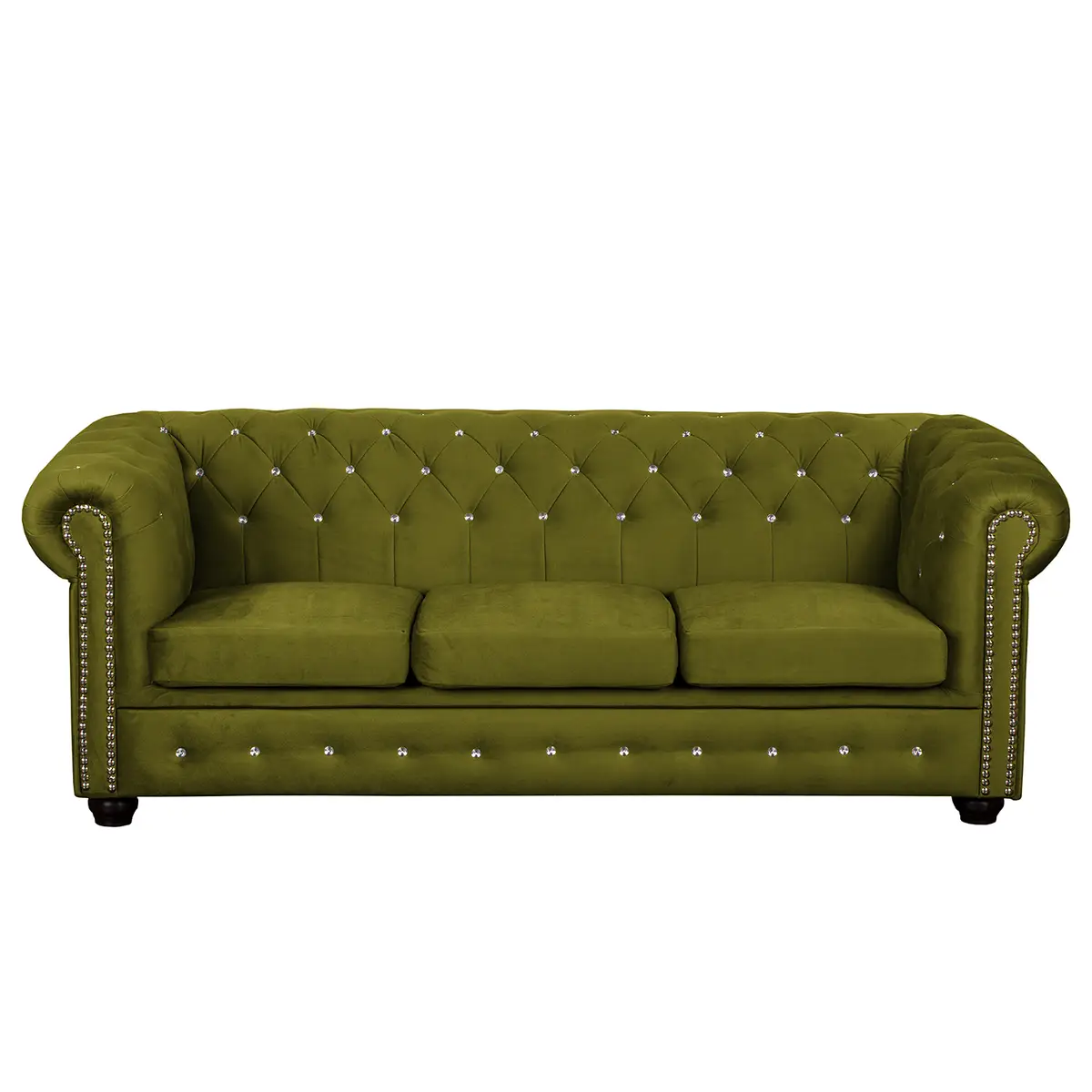 Sofa I 3-Sitzer Microfaser Grün/Pistaziengrün Webstoff | Grün