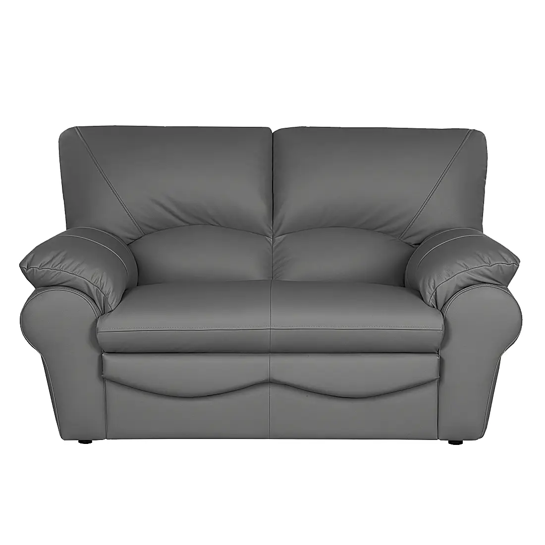 2-Sitzer Sofa Echtleder Grau/Anthrazit | Grau
