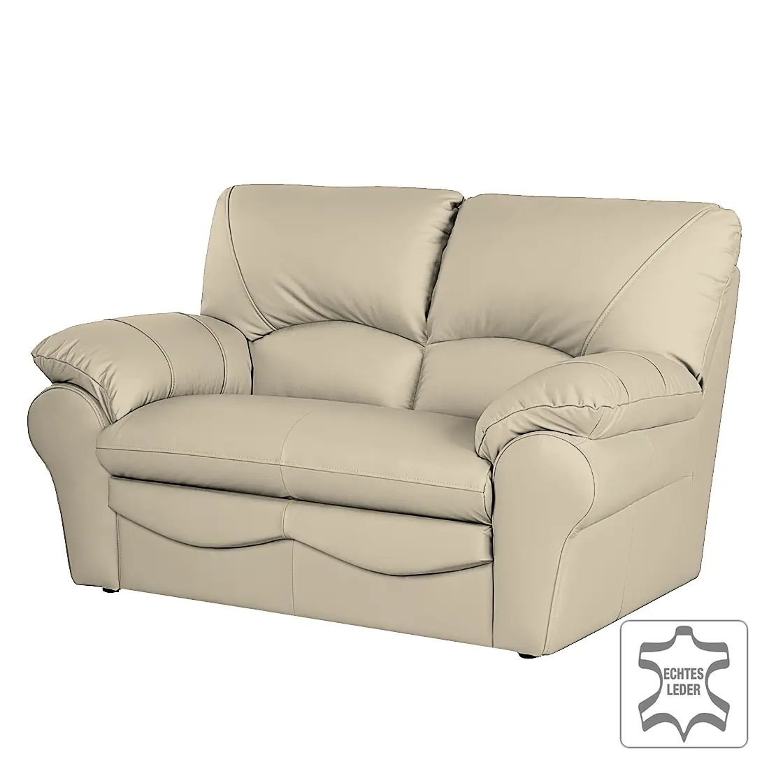 2-Sitzer Sofa Echtleder Grau/Taupe | Grau