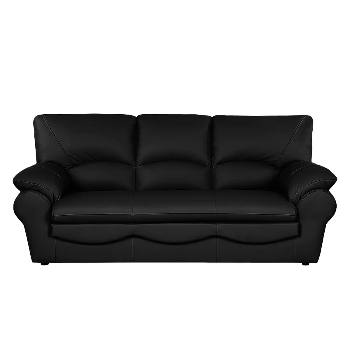 3-Sitzer Sofa Kunstleder Solis | Schwarz