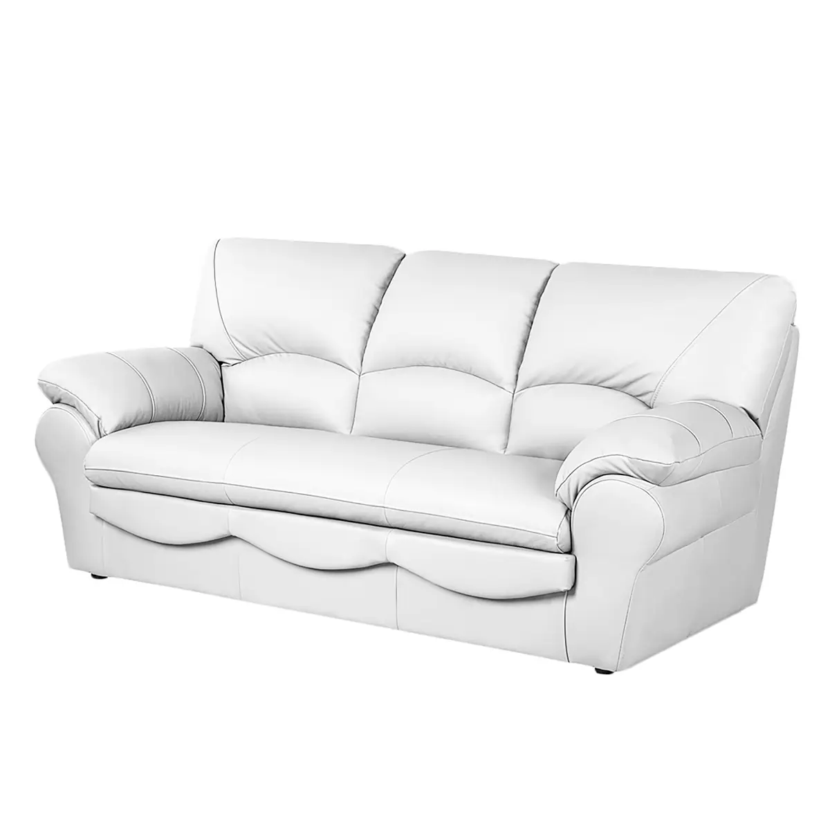 3-Sitzer Sofa Kunstleder Weiß | Weiß