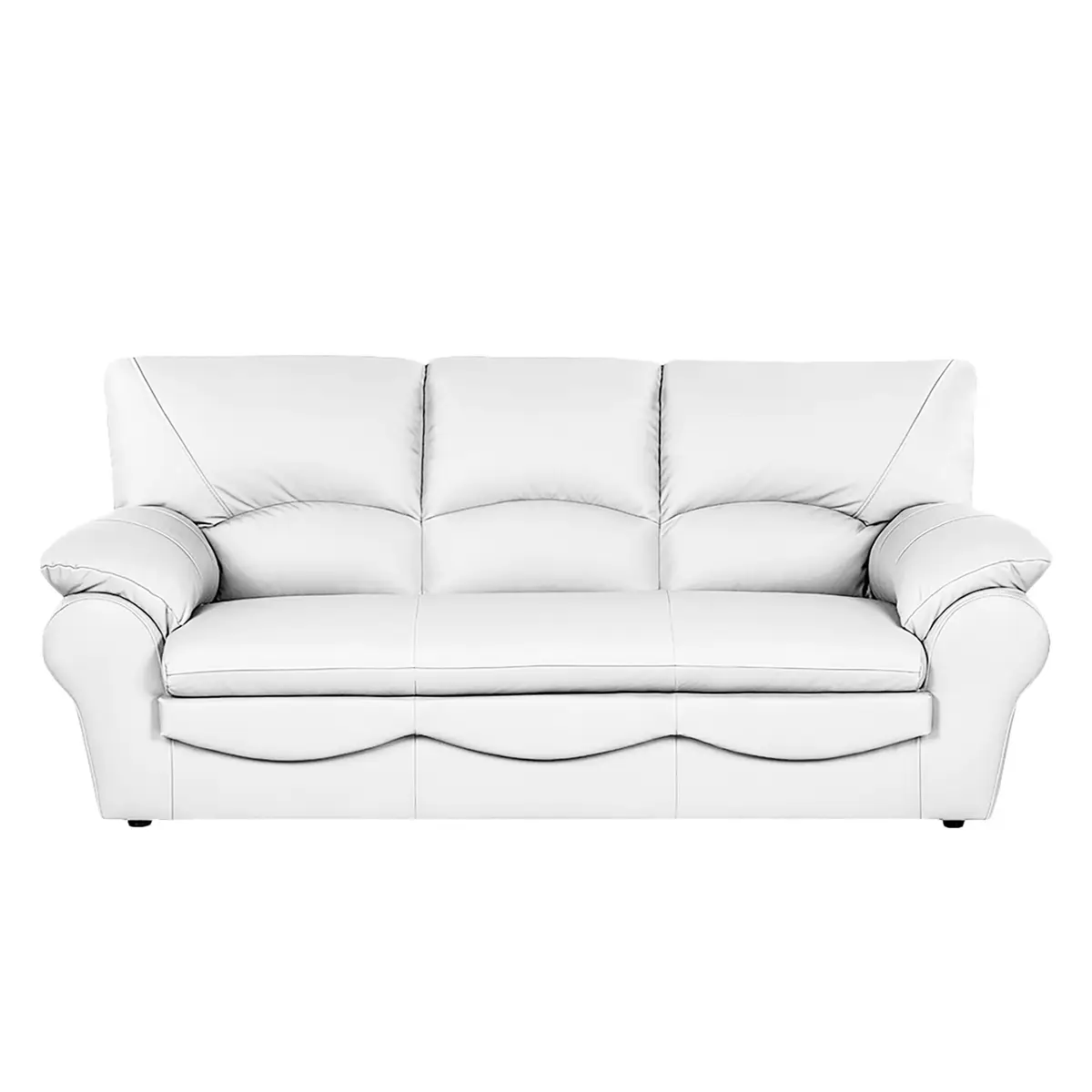 3-Sitzer Sofa Kunstleder Weiß | Weiß