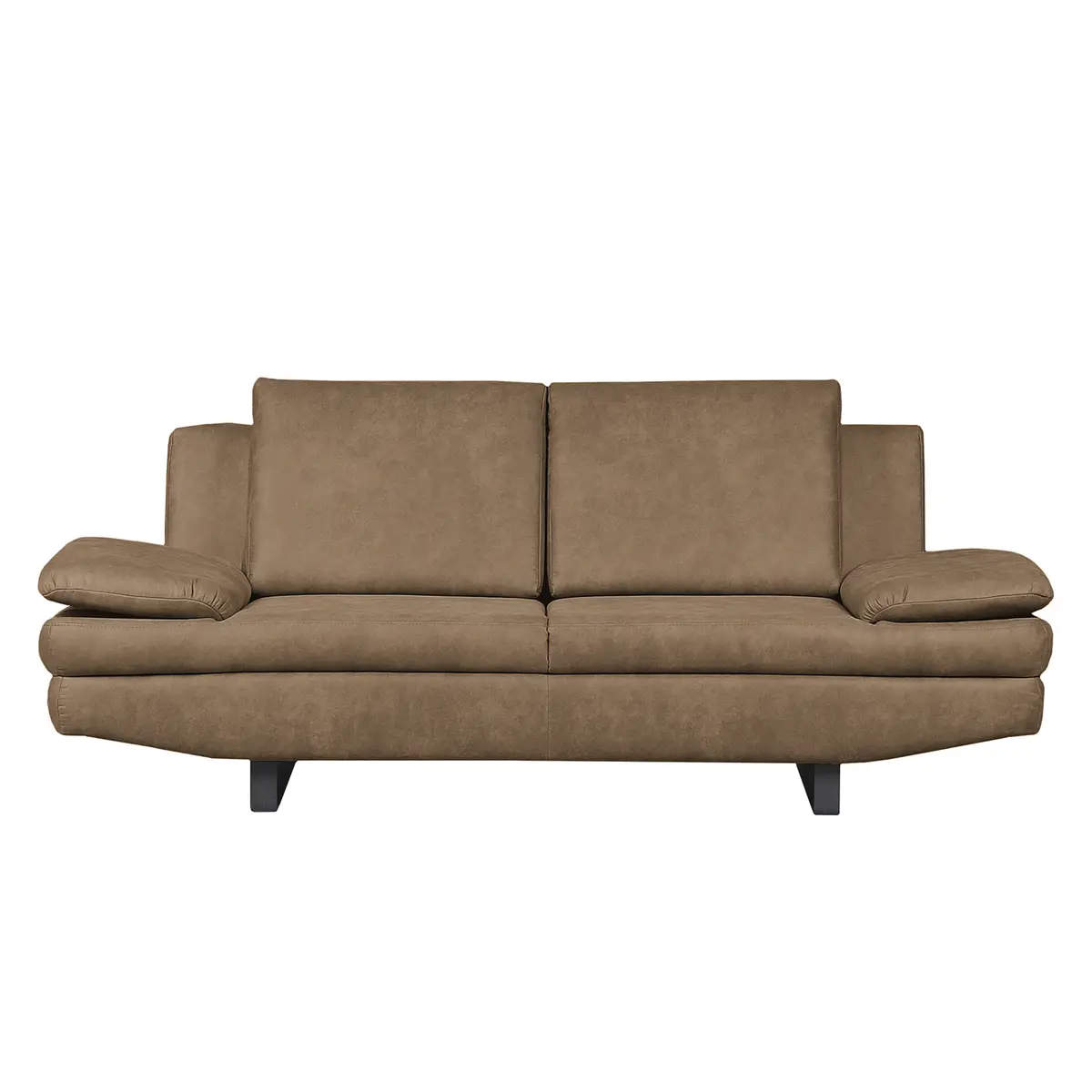 Sofa 2-Sitzer Antiklederlook Braun/Schlamm Microfaser Priya