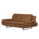 Sofa 3-Sitzer Antiklederlook Braun/Cognac Microfaser Priya