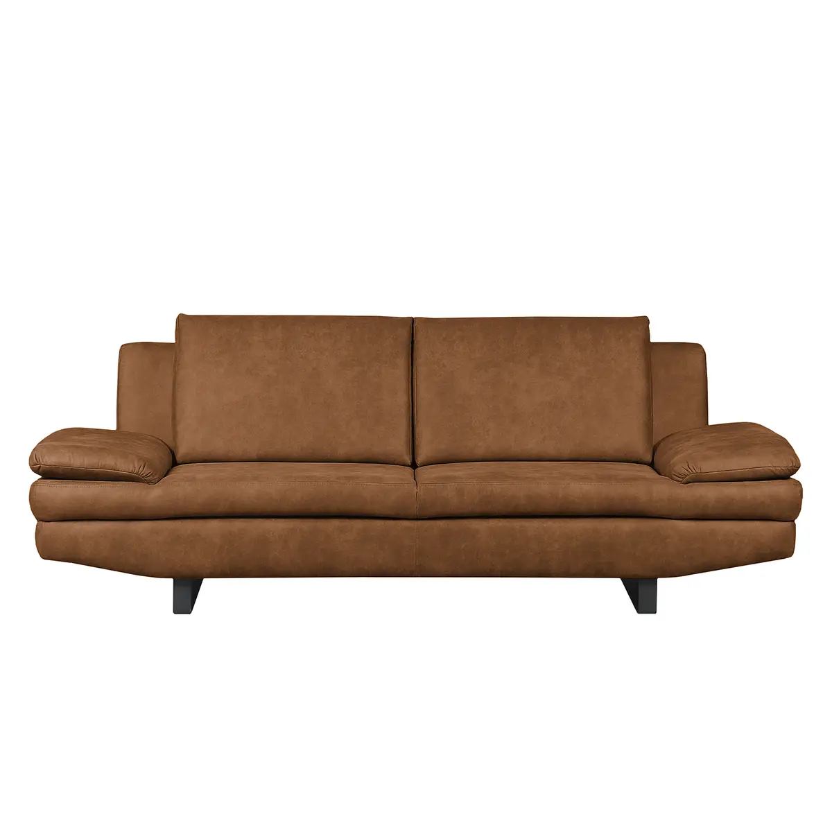 Sofa 3-Sitzer Antiklederlook Braun/Cognac Microfaser Priya